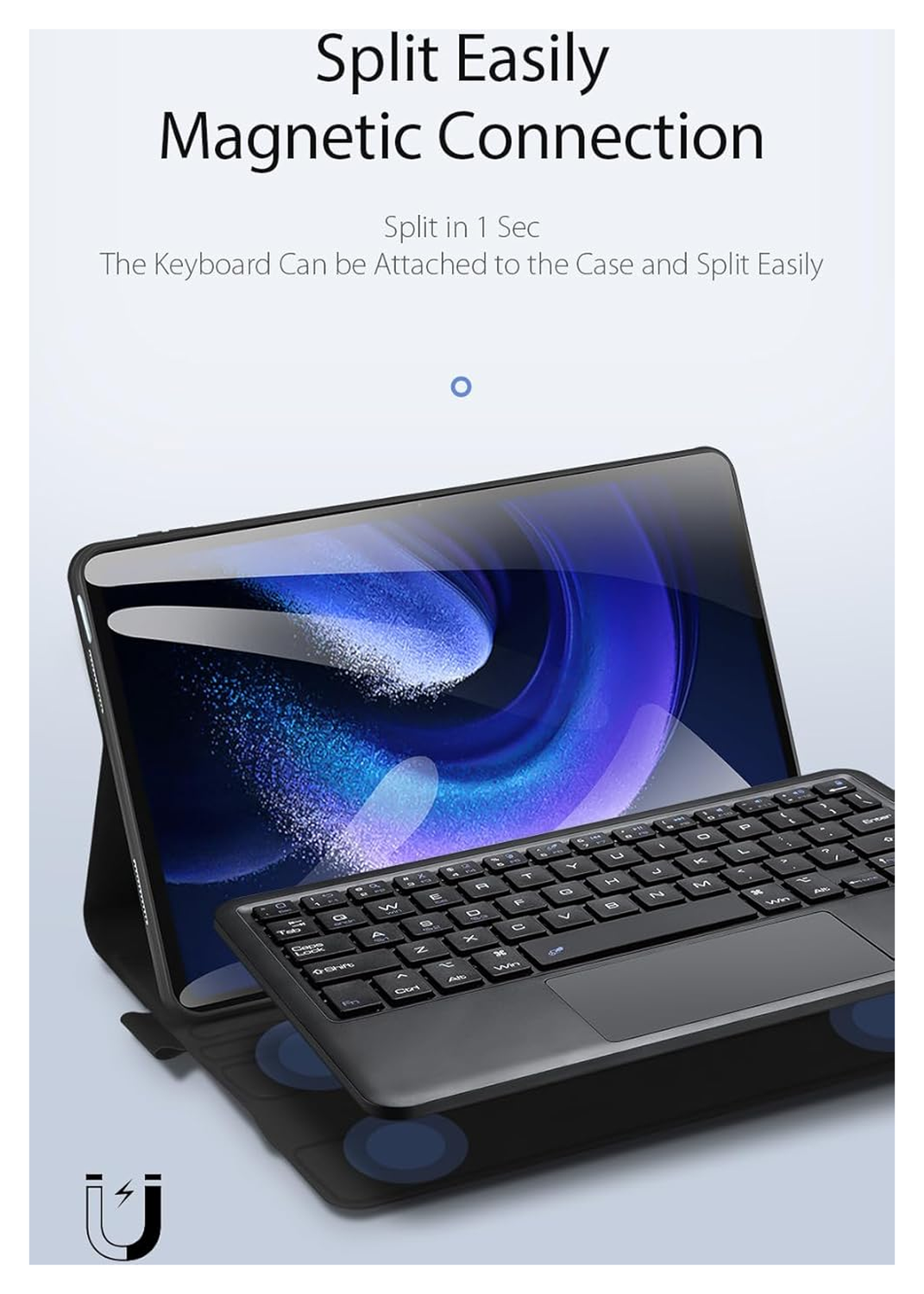 Dux Ducis Xiaomi Pad 6/6 Pro Hoes met Bluetooth Toetsenbord QWERTY afbeelding 5
