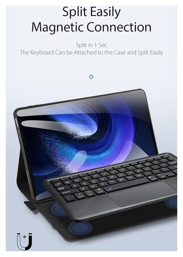 Dux Ducis Xiaomi Pad 6/6 Pro Hoes met Bluetooth Toetsenbord QWERTY afbeelding 5