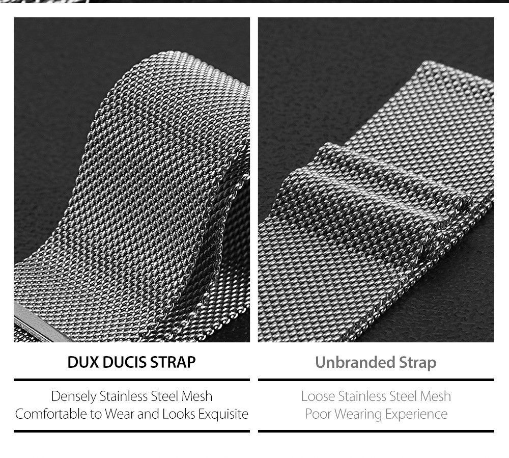 Dux Ducis Milanese Staal - Universeel Smartwatch Bandje 20MM - Grijs afbeelding 5