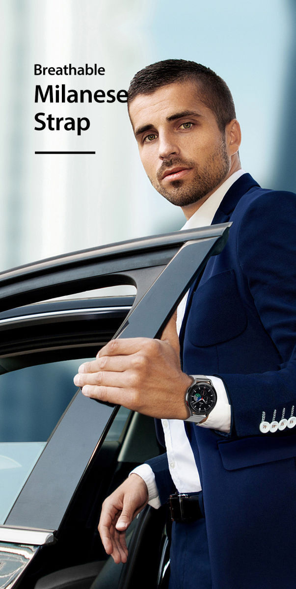 Dux Ducis Milanese Staal - Universeel Smartwatch Bandje 20MM - Grijs afbeelding 8