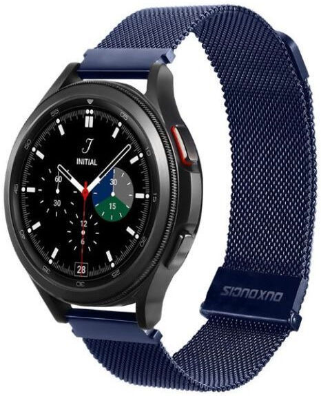 Dux Ducis Milanese Staal Universeel Smartwatch Bandje 20MM Blauw afbeelding 1