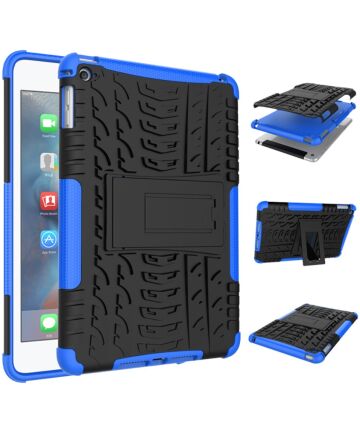 Apple iPad Mini 5/Mini 4 Hoes Robuust Hybride Back Cover Blauw Hoesjes
