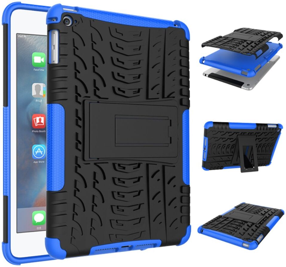 Apple iPad Mini 5/Mini 4 Hoes Robuust Hybride Back Cover Blauw afbeelding 1