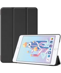 Apple iPad Mini 4 / Mini 5 Hoes Tri-Fold Book Case met Standaard Zwart