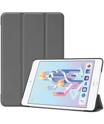 Apple iPad Mini 4 / Mini 5 Hoes Tri-Fold Book Case met Standaard Grijs