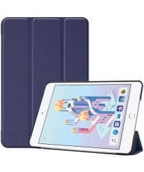 Apple iPad Mini 4 / Mini 5 Hoes Tri-Fold Book Case met Standaard Blauw