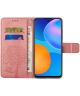 Samsung Galaxy A53 Hoesje Portemonnee Book Case Boom Print Roze