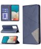 Samsung Galaxy A53 Hoesje Portemonnee Book Case Geometrie Design Blauw