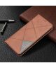 Samsung Galaxy A53 Hoesje Portemonnee Book Case Geometrie Design Bruin