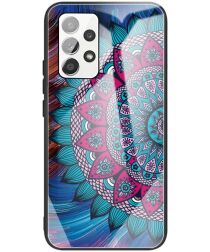 Samsung Galaxy A53 Hoesje Tempered Glass Back Cover Mandala Print