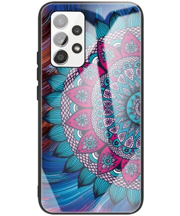 Samsung Galaxy A53 Hoesje Tempered Glass Back Cover Mandala Print Hoesjes