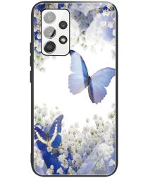 Samsung Galaxy A53 Hoesje Tempered Glass Back Cover Vlinder Print
