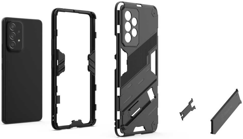 Samsung Galaxy A53 Hoesje Shockproof Kickstand Back Cover Grijs afbeelding 5