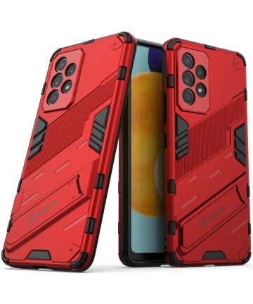 Samsung Galaxy A53 Hoesje Shockproof Kickstand Back Cover Rood Hoesjes
