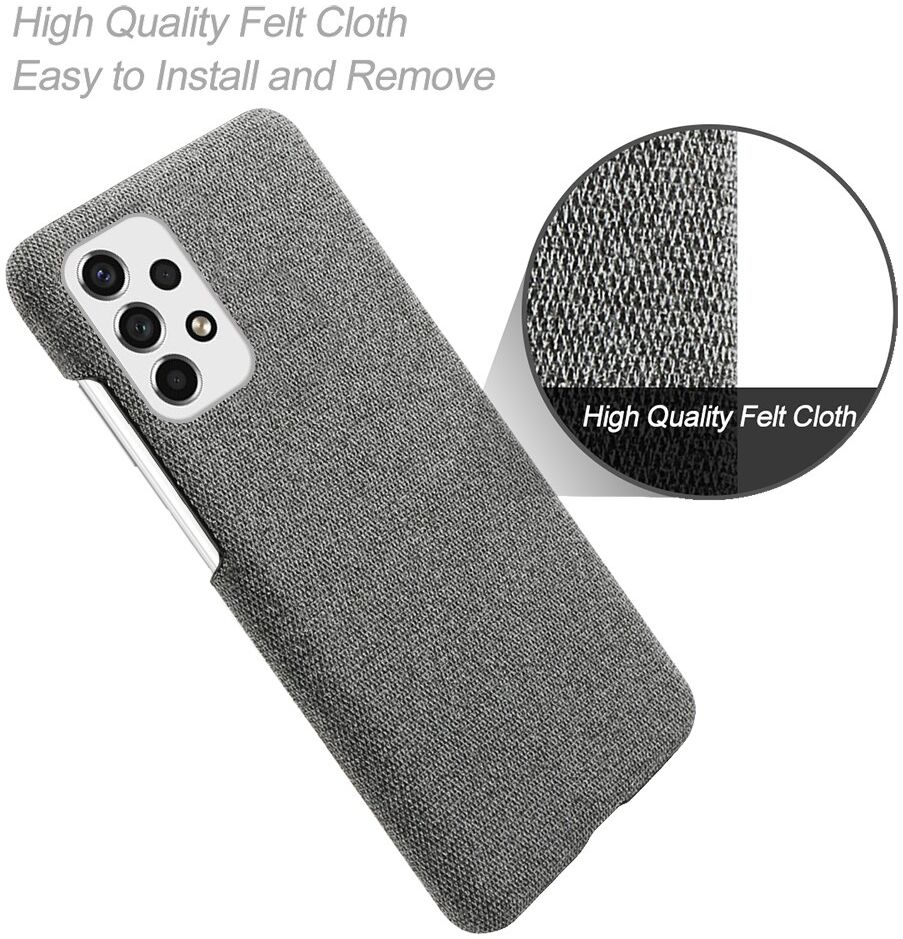 Samsung Galaxy A53 Hoesje met Stoffen Afwerking Back Cover Grijs afbeelding 4