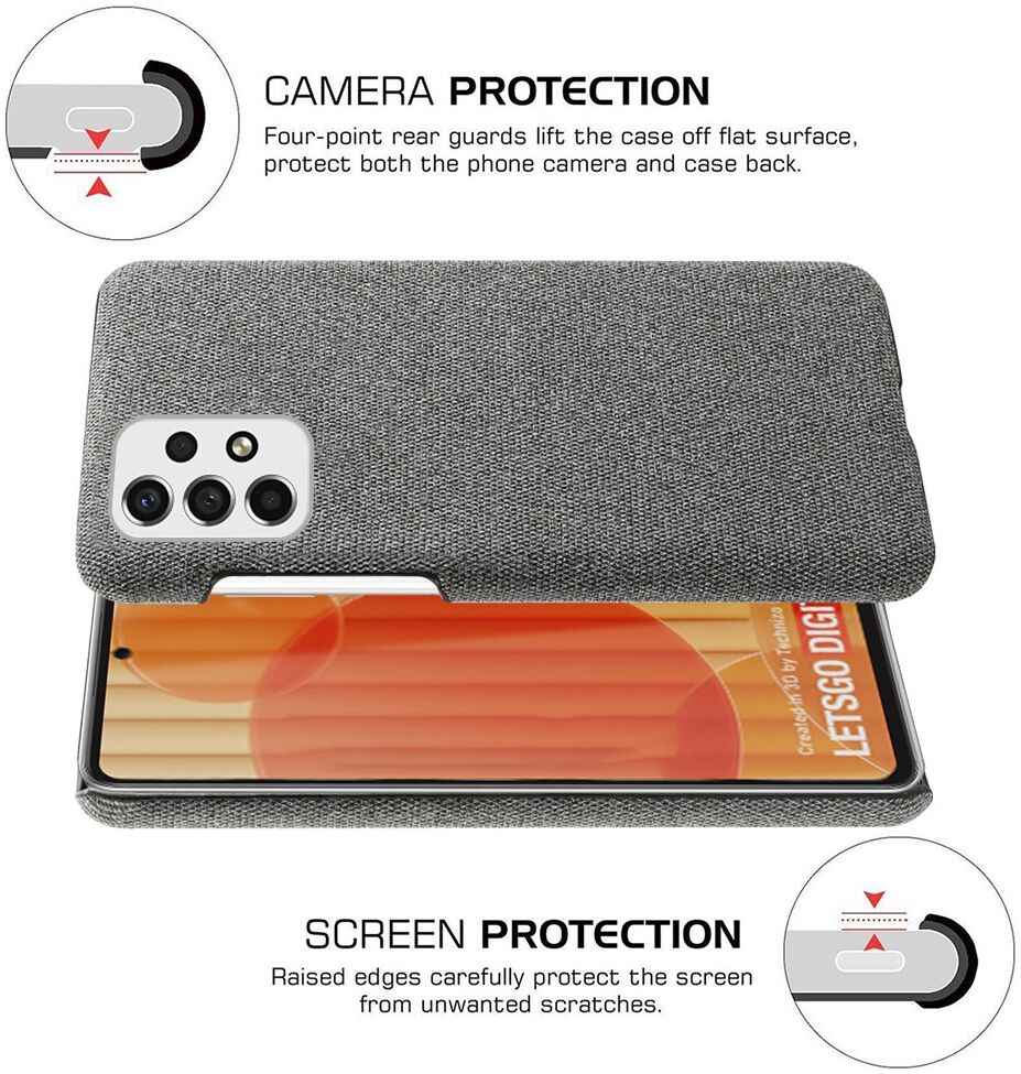 Samsung Galaxy A53 Hoesje met Stoffen Afwerking Back Cover Grijs afbeelding 5