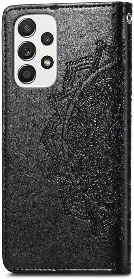 Samsung Galaxy A53 Hoesje Mandala Book Case met Pasjeshouder Zwart afbeelding 10