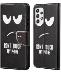 Samsung Galaxy A23 Hoesje Portemonnee Book Case Don't Touch Print