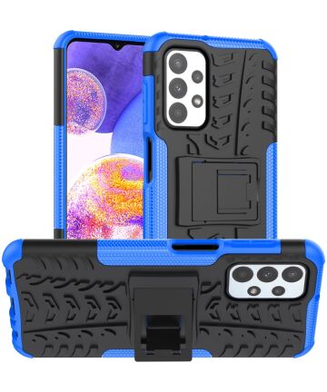 Samsung Galaxy A23 Hoes Robuust Hybride Back Cover Blauw Hoesjes