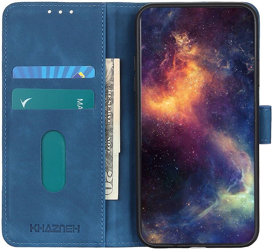 KHAZNEH Samsung Galaxy M33 Hoesje Retro Wallet Book Case Blauw afbeelding 1
