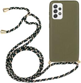 Samsung Galaxy A53 Hoesje Flexibel TPU met Koord Back Cover Groen