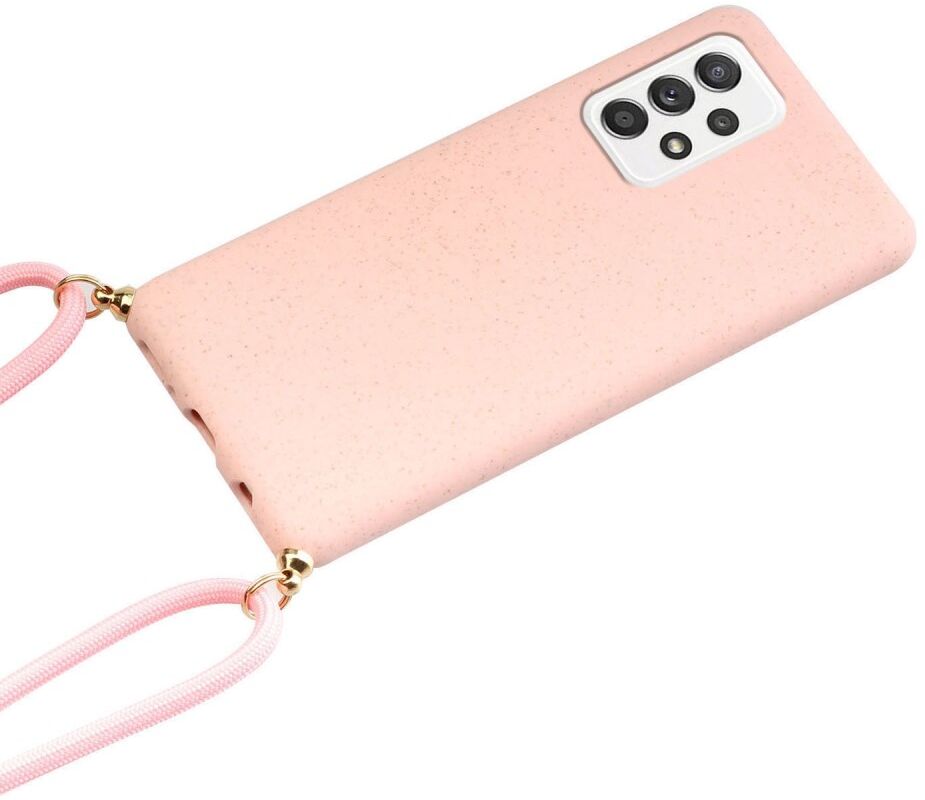Samsung Galaxy A53 Hoesje Flexibel TPU met Koord Back Cover Roze afbeelding 2