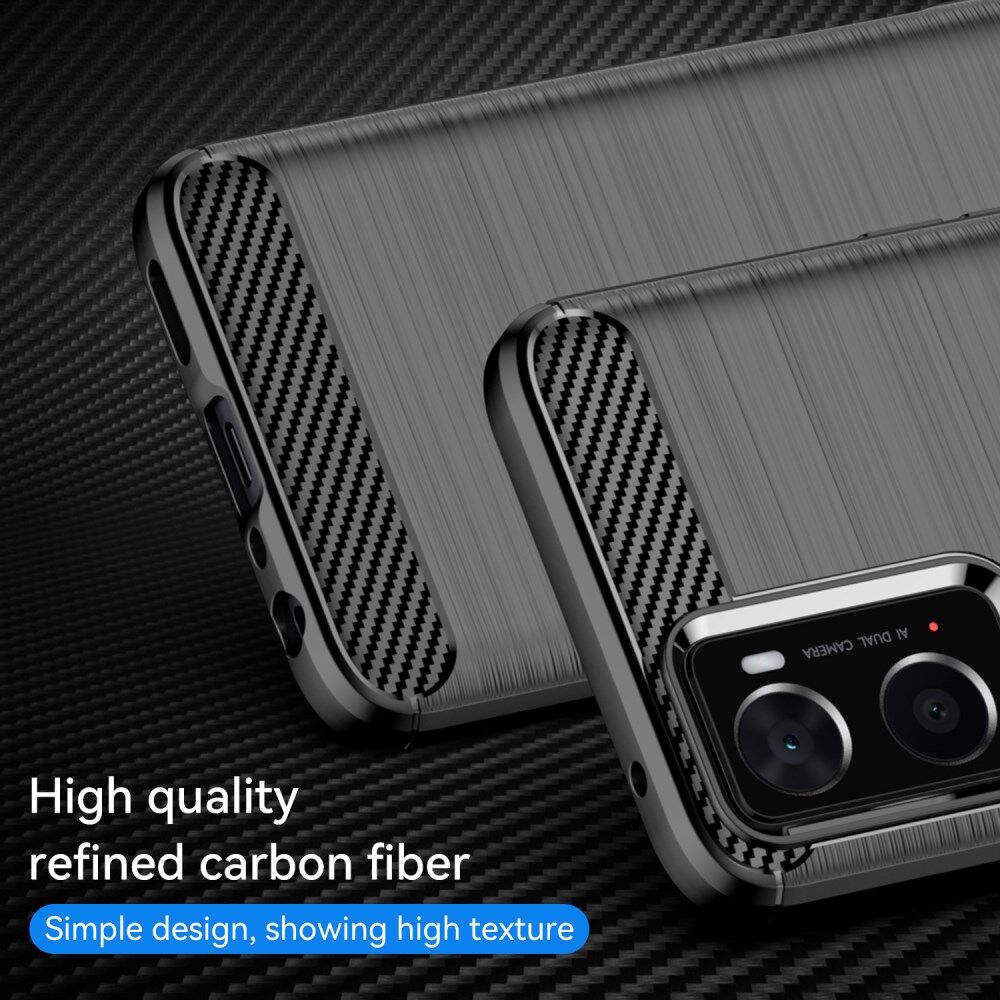 Realme 9i/Oppo A76/A96 Hoesje Geborsteld TPU Flexibele Zwart afbeelding 4