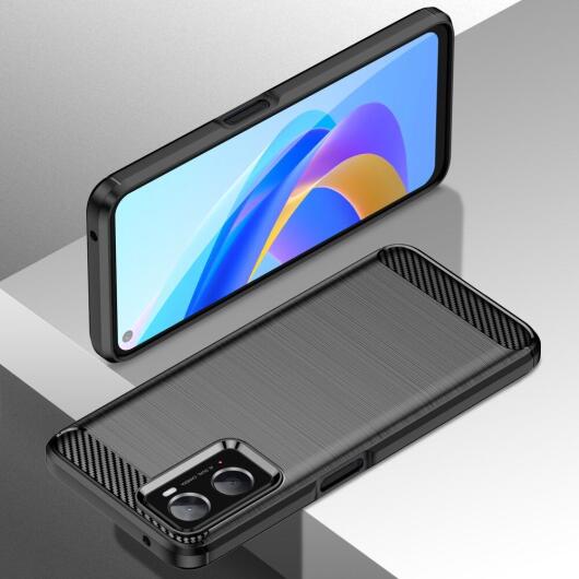 Realme 9i/Oppo A76/A96 Hoesje Geborsteld TPU Flexibele Zwart afbeelding 8