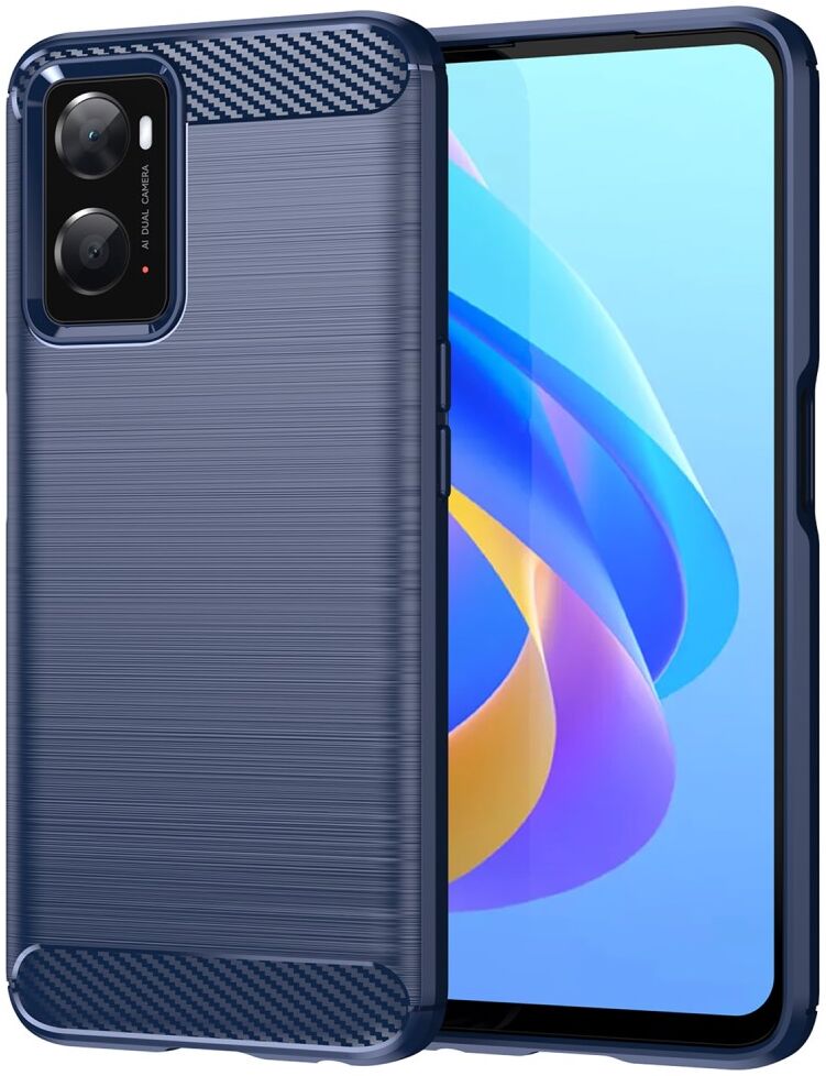 Realme 9i/Oppo A76/A96 Hoesje Geborsteld TPU Flexibele Blauw afbeelding 1