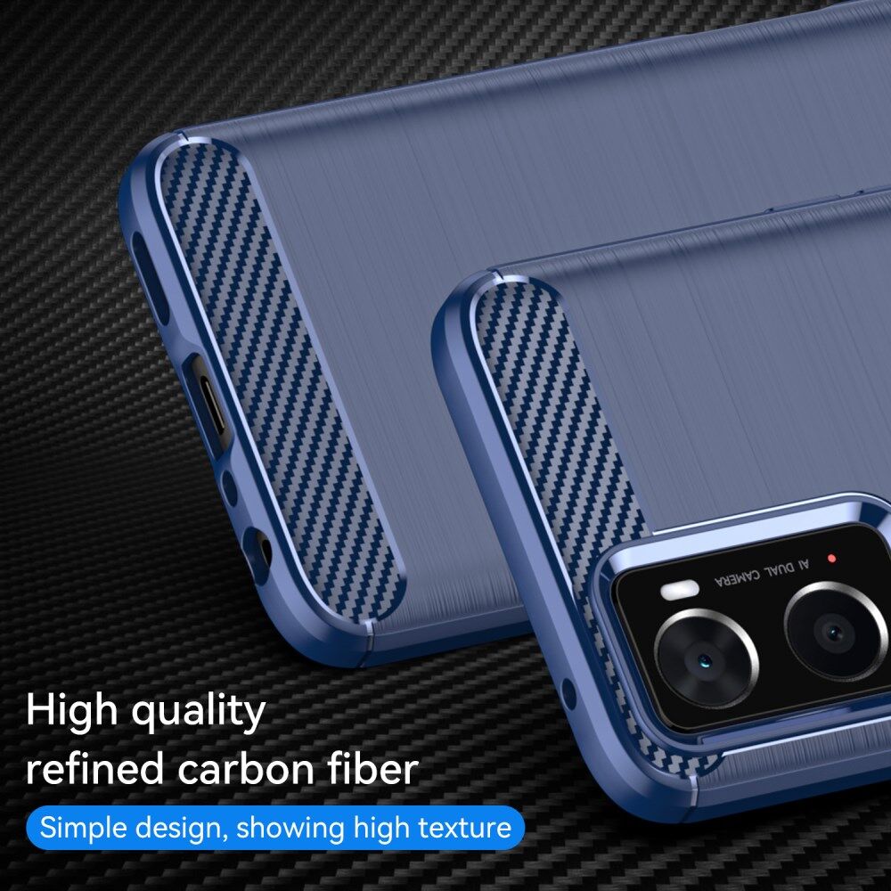 Realme 9i/Oppo A76/A96 Hoesje Geborsteld TPU Flexibele Blauw afbeelding 4