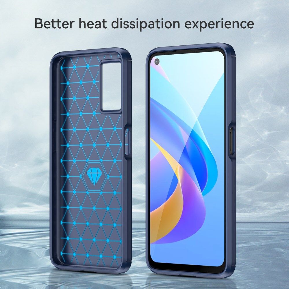 Realme 9i/Oppo A76/A96 Hoesje Geborsteld TPU Flexibele Blauw afbeelding 6