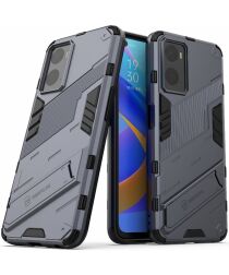 Realme 9i/Oppo A76/A96 Hoesje Shockproof Kickstand Back Cover Blauw