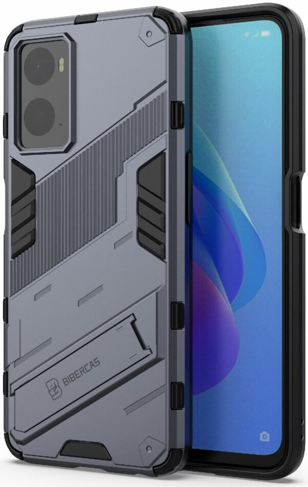 Realme 9i/Oppo A76/A96 Hoesje Shockproof Kickstand Back Cover Blauw afbeelding 2