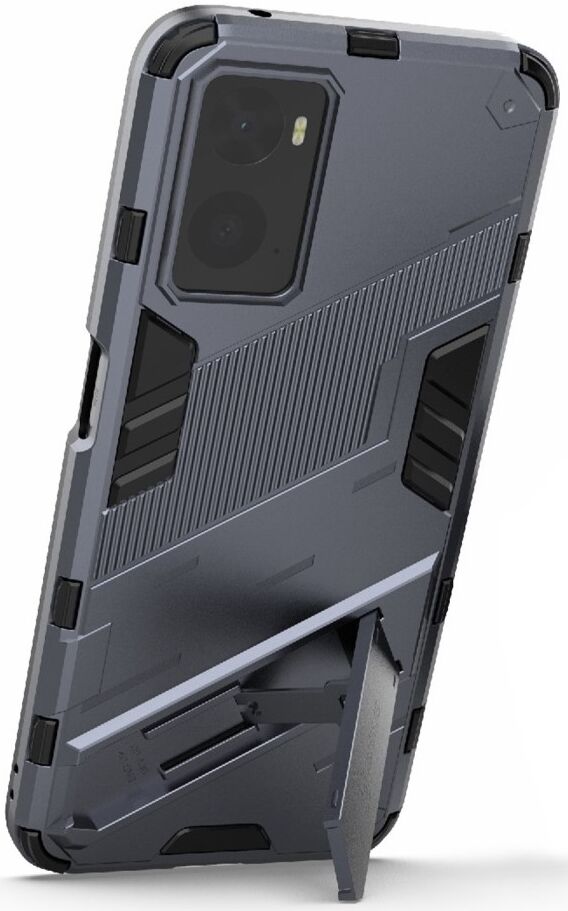 Realme 9i/Oppo A76/A96 Hoesje Shockproof Kickstand Back Cover Blauw afbeelding 3