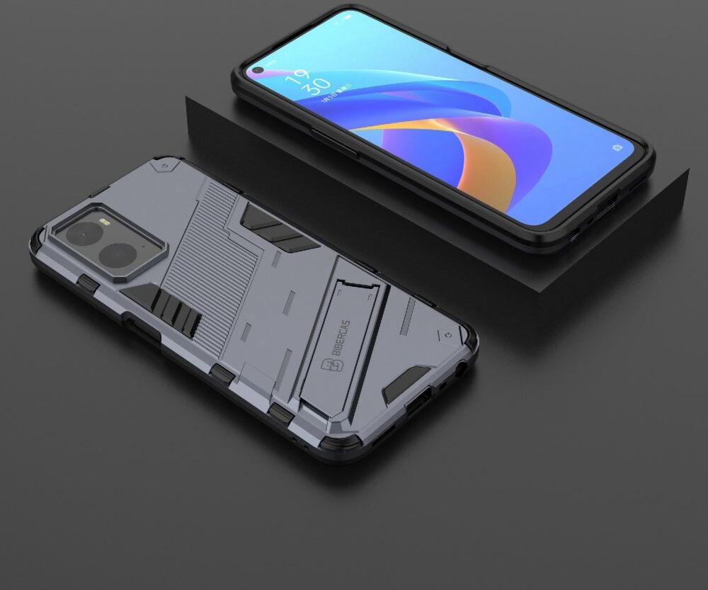 Realme 9i/Oppo A76/A96 Hoesje Shockproof Kickstand Back Cover Blauw afbeelding 6