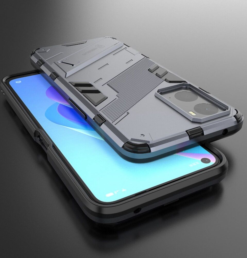 Realme 9i/Oppo A76/A96 Hoesje Shockproof Kickstand Back Cover Blauw afbeelding 7