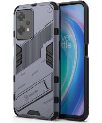 OnePlus Nord CE 2 Lite Hoesje Shockproof Kickstand Back Cover Blauw