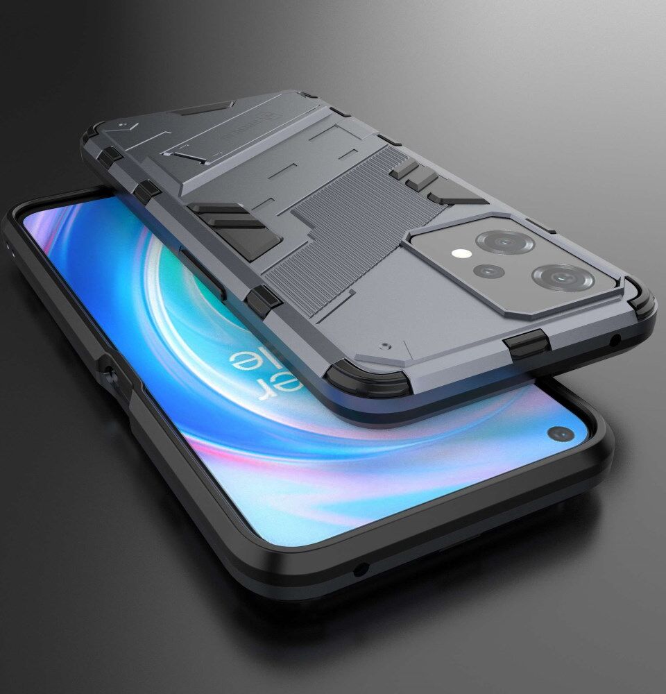 OnePlus Nord CE 2 Lite Hoesje Shockproof Kickstand Back Cover Blauw afbeelding 6