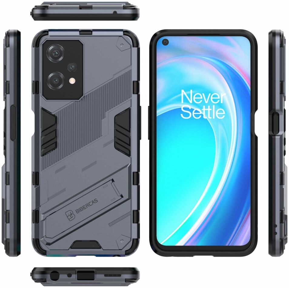 OnePlus Nord CE 2 Lite Hoesje Shockproof Kickstand Back Cover Blauw afbeelding 7
