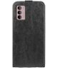 Motorola Moto G42 Hoesje Verticale Flip Wallet Case Kunstleer Zwart