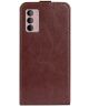 Motorola Moto G42 Hoesje Verticale Flip Wallet Case Kunstleer Bruin
