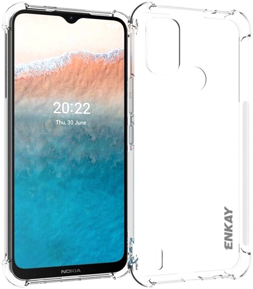 ENKAY Nokia C21 Plus Hoesje Schokbestendig TPU Transparant afbeelding 1