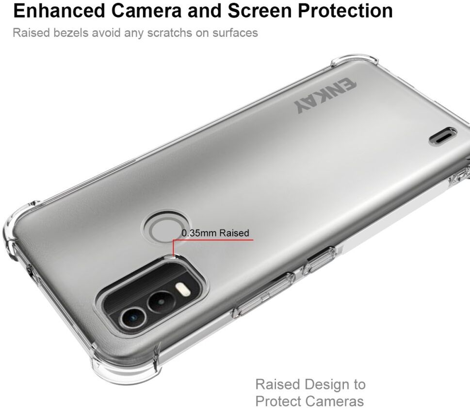 ENKAY Nokia C21 Plus Hoesje Schokbestendig TPU Transparant afbeelding 3