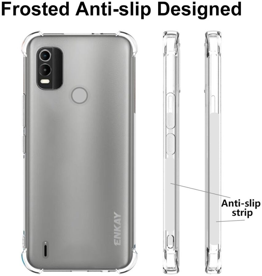 ENKAY Nokia C21 Plus Hoesje Schokbestendig TPU Transparant afbeelding 4