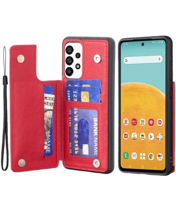 Samsung Galaxy A53 Hoesje Wallet Book Case Kunstleer Rood Hoesjes