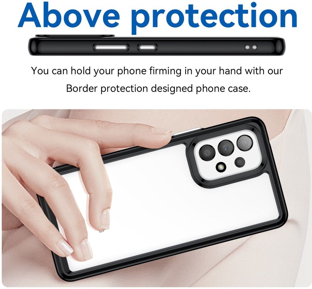 Samsung Galaxy A53 Hoesje Acryl Back Cover Zwart afbeelding 4