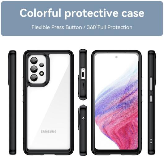Samsung Galaxy A53 Hoesje Acryl Back Cover Zwart afbeelding 7