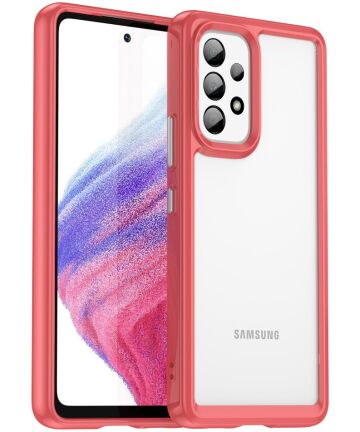 Samsung Galaxy A53 Hoesje Acryl Back Cover Rood Hoesjes