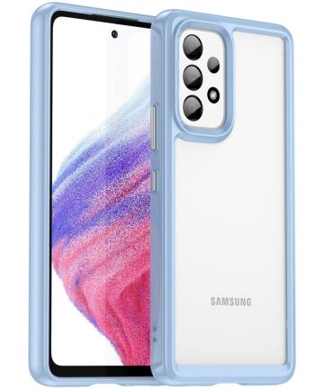 Samsung Galaxy A53 Hoesje Acryl Back Cover Blauw Hoesjes