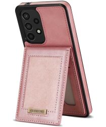 Samsung Galaxy A53 Hoesje Portemonnee met RFID Pasjeshouder Roze Goud
